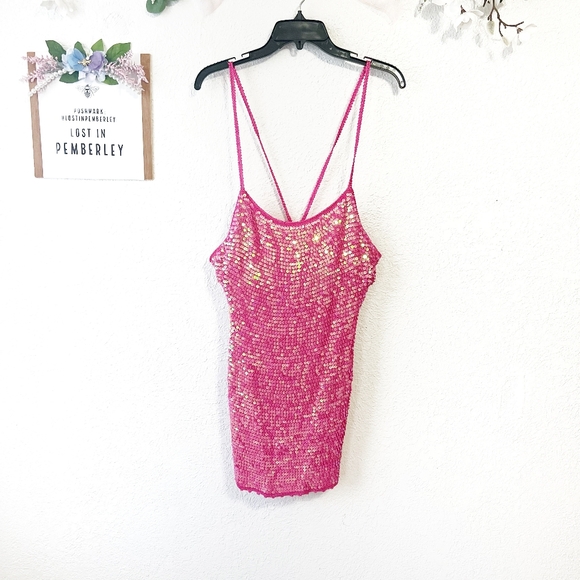 NWT Retrofete Kinley Sequin Crochet Mini Dress - Picture 3 of 12